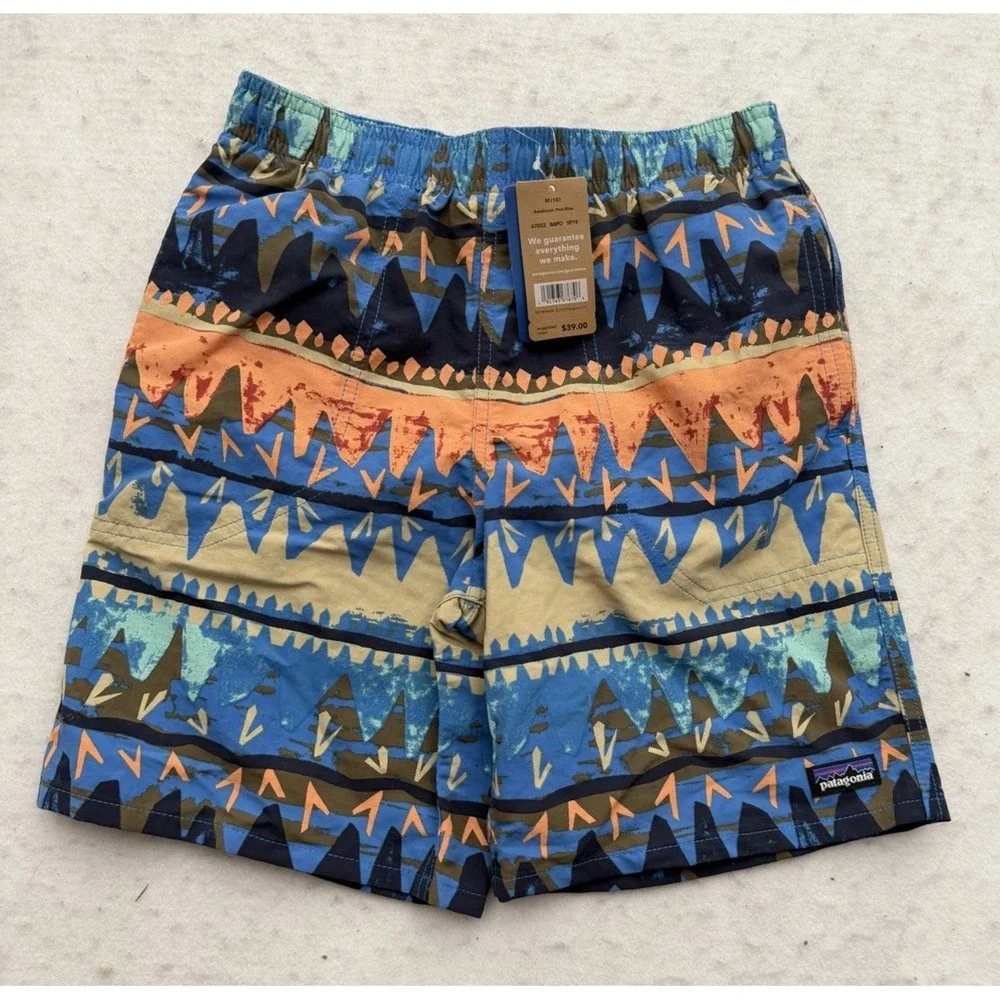 Patagonia Baggies Shorts Boys M Aztec Swim Outdoor Mesh Lined 7